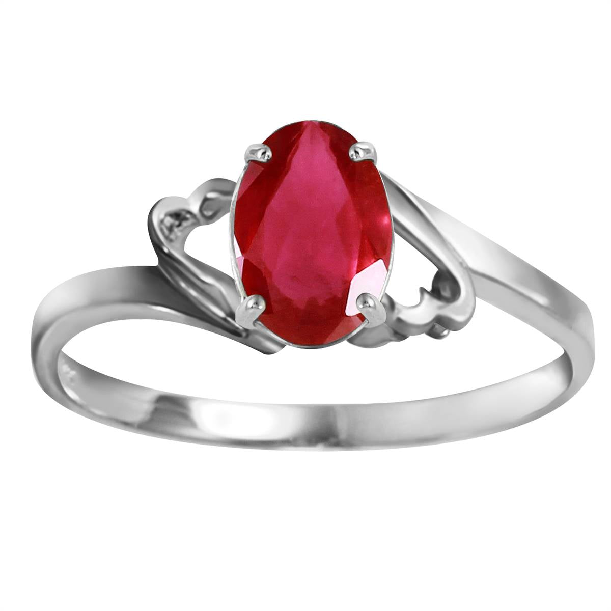 1.15 Carat 14K Solid White Gold Ring Natural Ruby