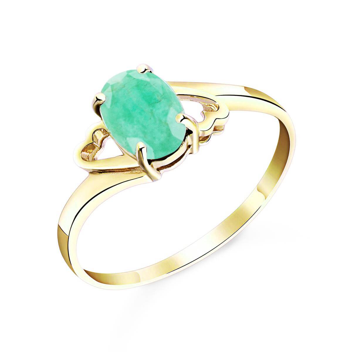0.75 Carat 14K Solid Yellow Gold Rings Natural Emerald