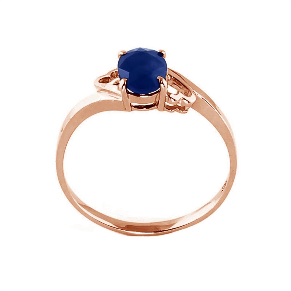 1 Carat 14K Solid Rose Gold Rings Natural Sapphire