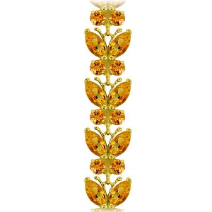 16.5 Carat 14K Solid Yellow Gold Butterfly Bracelet Natural Citrine
