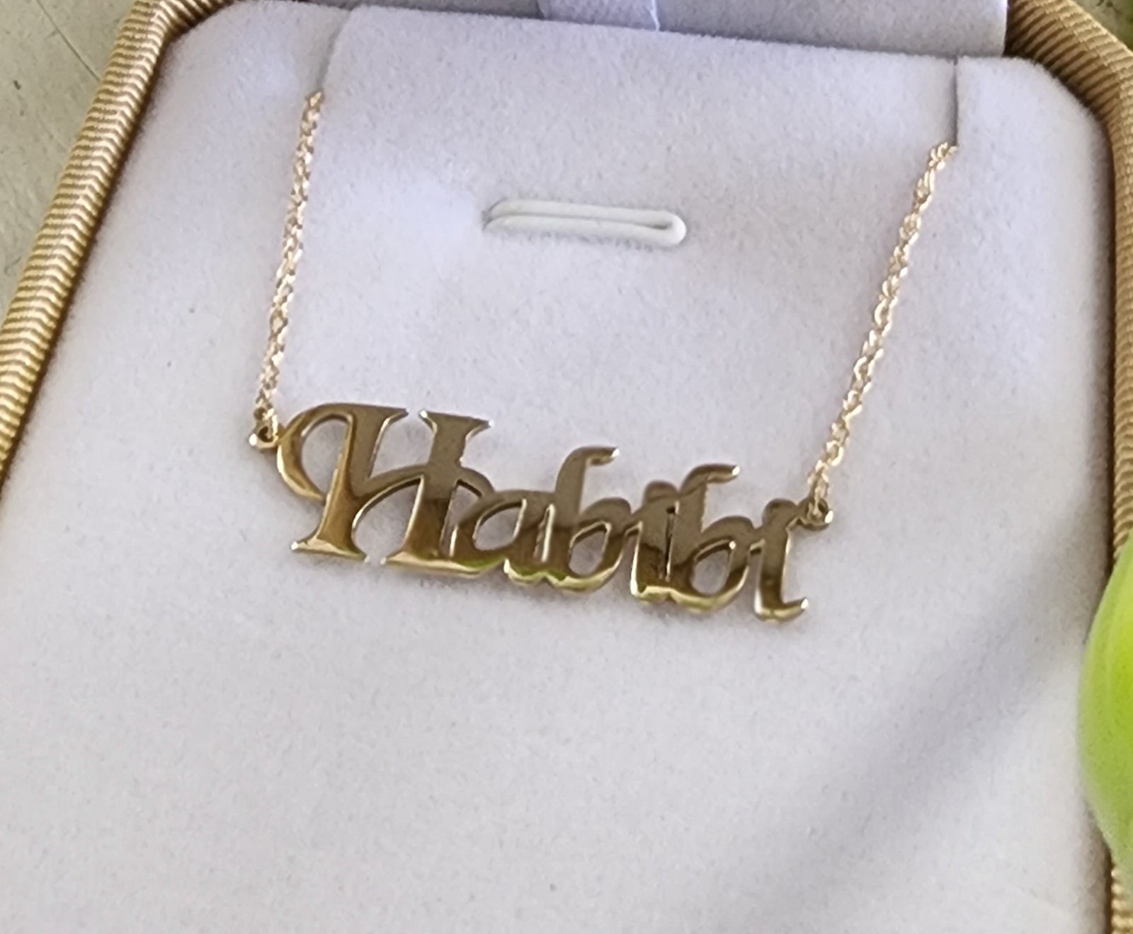 Copy of Customized name Necklace in 14k Solid Gold Plate -18 inch rope chain 1.15mm