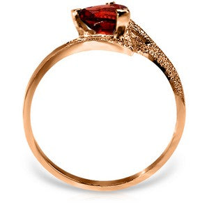 0.9 Carat 14K Solid Rose Gold Ring Natural Garnet