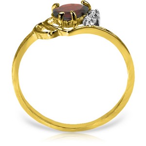 0.97 Carat 14K Solid Yellow Gold Ring Natural Diamond Garnet