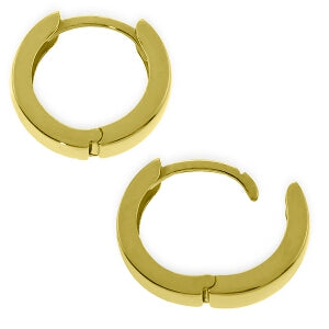 14K Solid Yellow Gold Glorietta Huggie Earrings