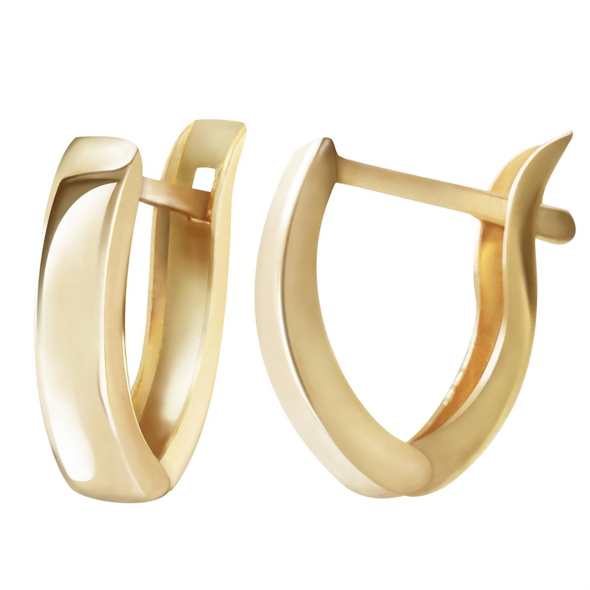 14K Solid Yellow Gold Precious Gift Huggie Earrings