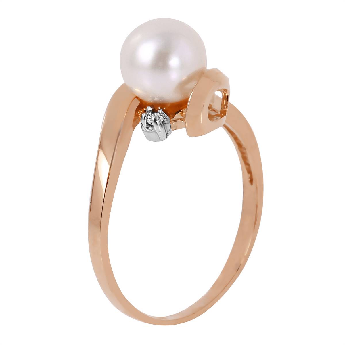 1.01 Carat 14K Solid Rose Gold Ring Natural Diamond Pearl