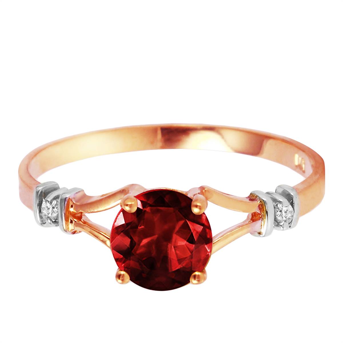 1.07 Carat 14K Solid Rose Gold Cathy Garnet Diamond Ring