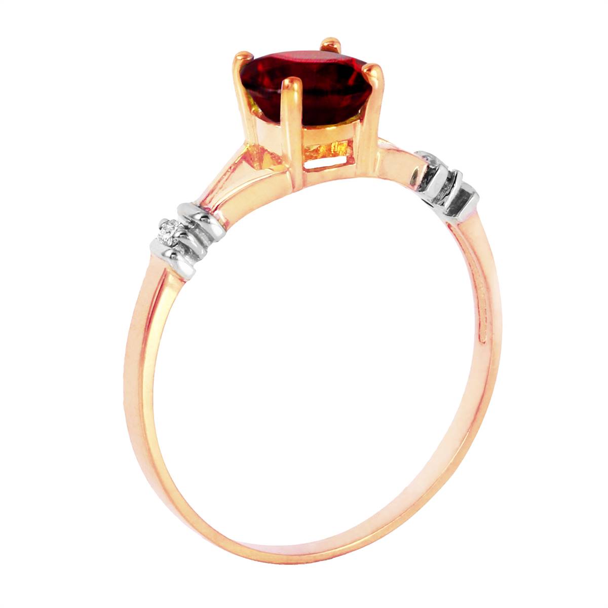 1.07 Carat 14K Solid Rose Gold Cathy Garnet Diamond Ring