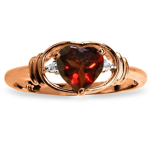 0.96 Carat 14K Solid Rose Gold Glory Garnet Diamond Ring
