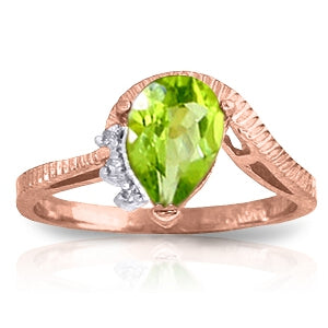 1.52 Carat 14K Solid Rose Gold Azur Peridot Diamond Ring