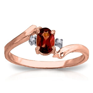 0.46 Carat 14K Solid Rose Gold Mystic Garnet Diamond Ring