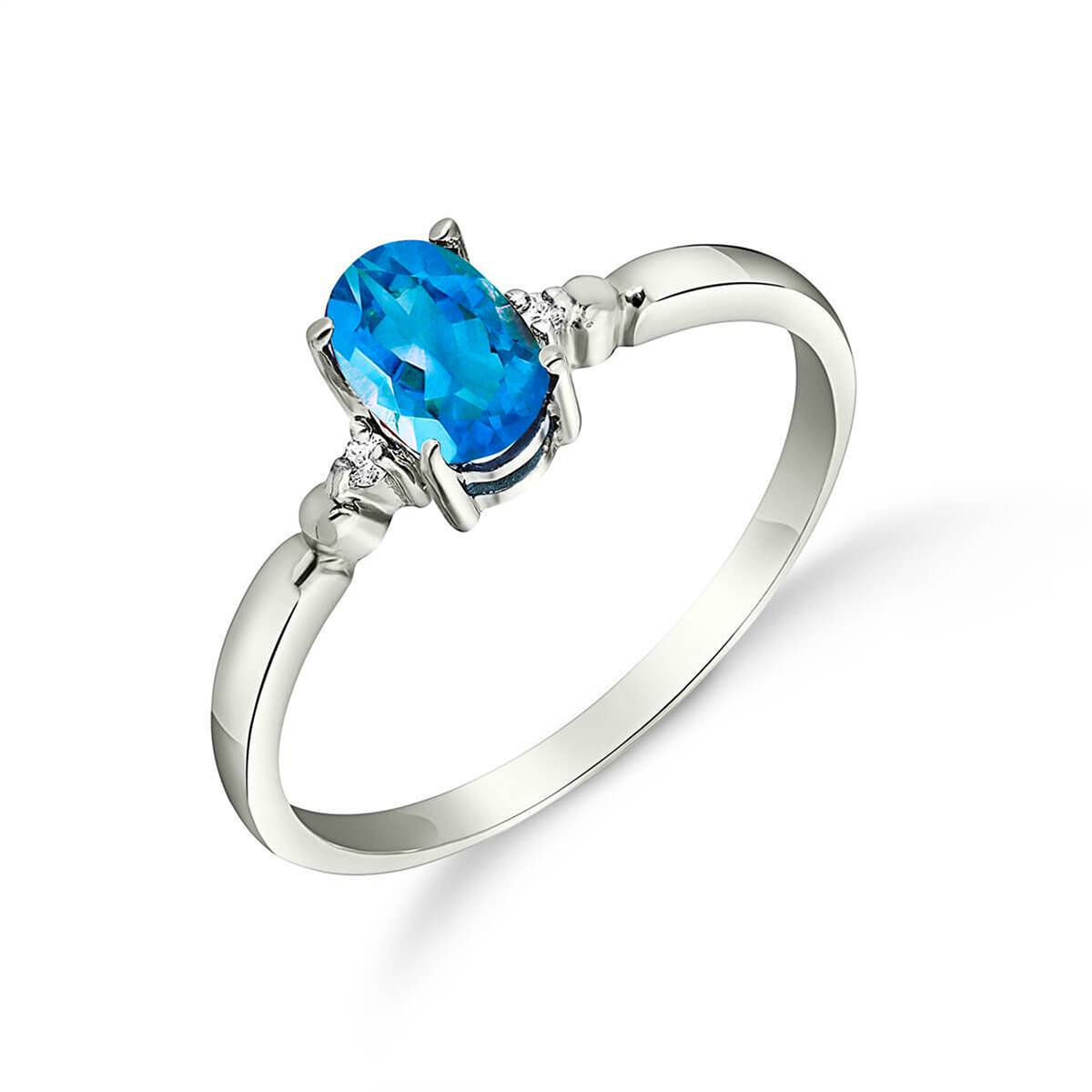 0.46 Carat 14K Solid White Gold Glimpse Into Life Blue Topaz Diamond Ring