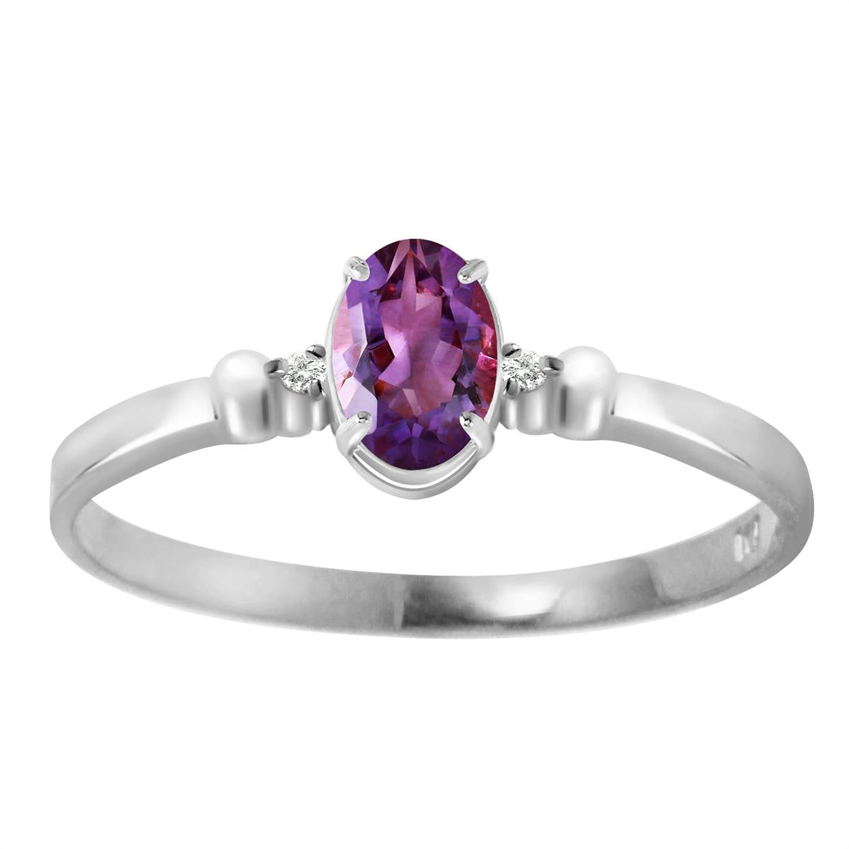 0.46 Carat 14K Solid White Gold That Avails Much Amethyst Diamond Ring