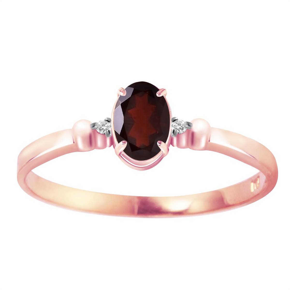 0.46 Carat 14K Solid Rose Gold Young Love Garnet Diamond Ring