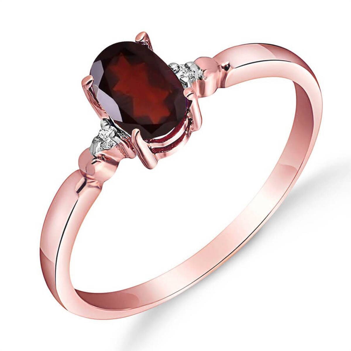0.46 Carat 14K Solid Rose Gold Young Love Garnet Diamond Ring