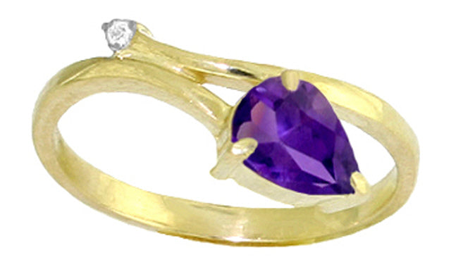 0.83 Carat 14K Solid White Gold You're My Confidence Amethyst Diamond Ring