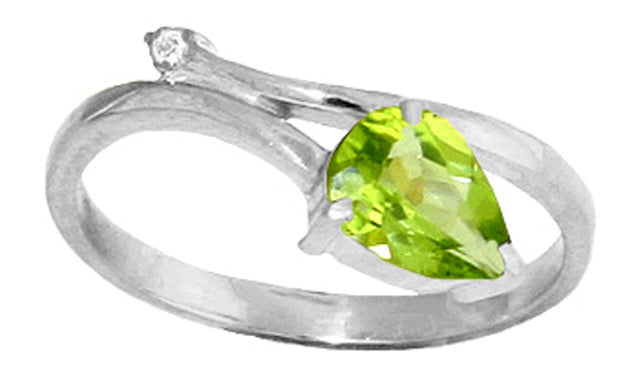 0.83 Carat 14K Solid Yellow Gold My Other Half Peridot Diamond Ring