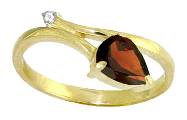 0.83 Carat 14K Solid White Gold Warmth Of Sunshine Garnet Diamond Ring