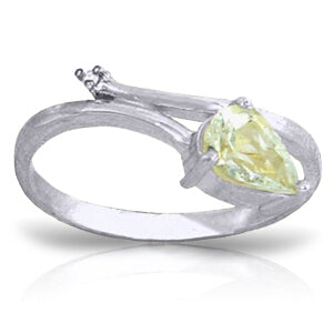 0.83 Carat 14K Solid White Gold Love Calender Aquamarine Diamond Ring