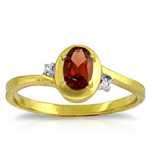 0.51 Carat 14K Solid Yellow Gold Devoured Garnet Diamond Ring