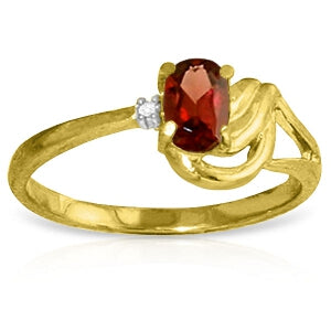 0.46 Carat 14K Solid Yellow Gold You Are My Influence Garnet Diamond Ring