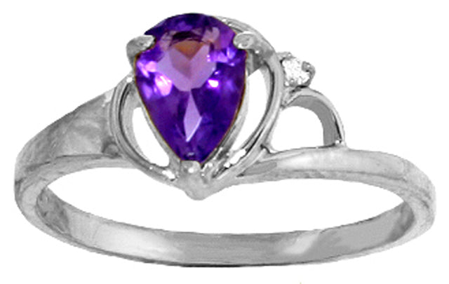 0.66 Carat 14K Solid Yellow Gold Home And Away Amethyst Diamond Ring