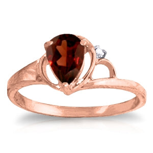 0.66 Carat 14K Solid Rose Gold Victoria Garnet Diamond Ring