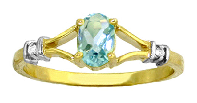 0.46 Carat 14K Solid White Gold Tears Dry Blue Topaz Diamond Ring