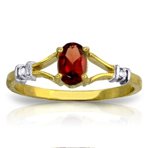 0.46 Carat 14K Solid Yellow Gold Revitalize Your Spirit Garnet Diamond Ring