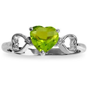0.96 Carat 14K Solid White Gold Have The Stage Peridot Diamond Ring