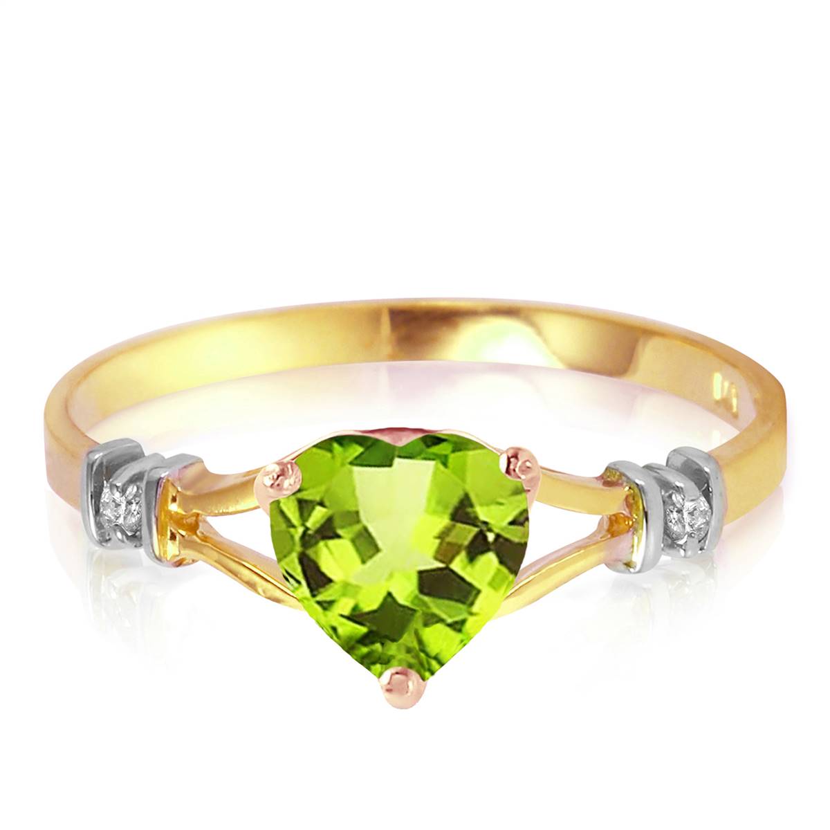 0.47 Carat 14K Solid Yellow Gold Not Out Of Sight Peridot Diamond Ring