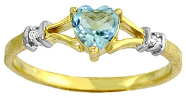 0.47 Carat 14K Solid White Gold Risk And Glory Blue Topaz Diamond Ring