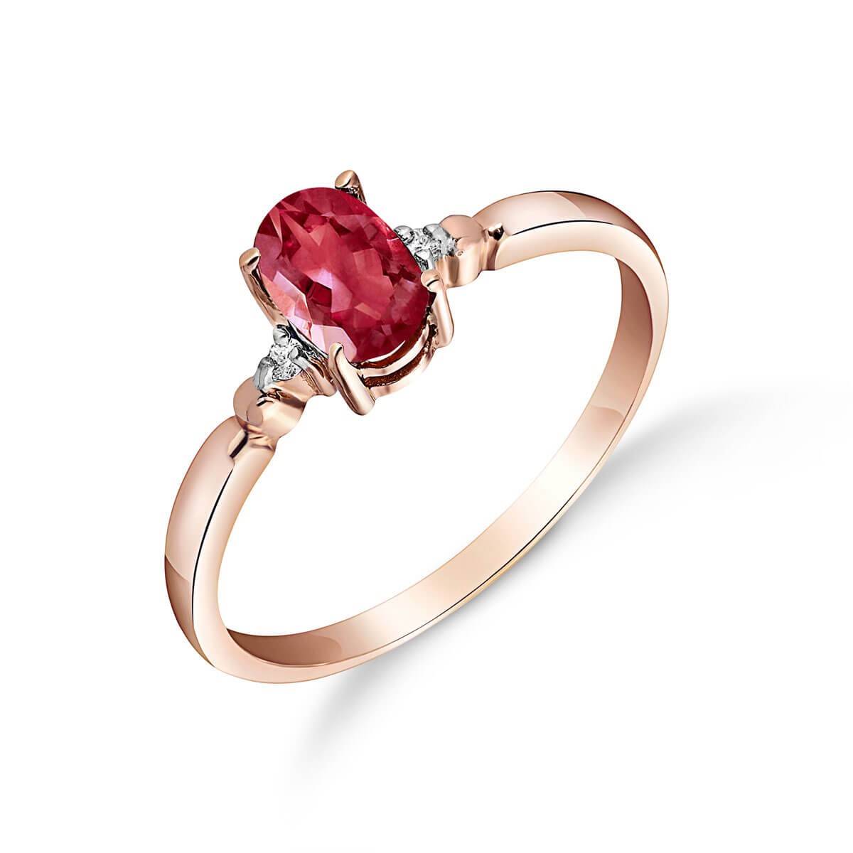 0.51 Carat 14K Solid Rose Gold Ring Natural Diamond Ruby
