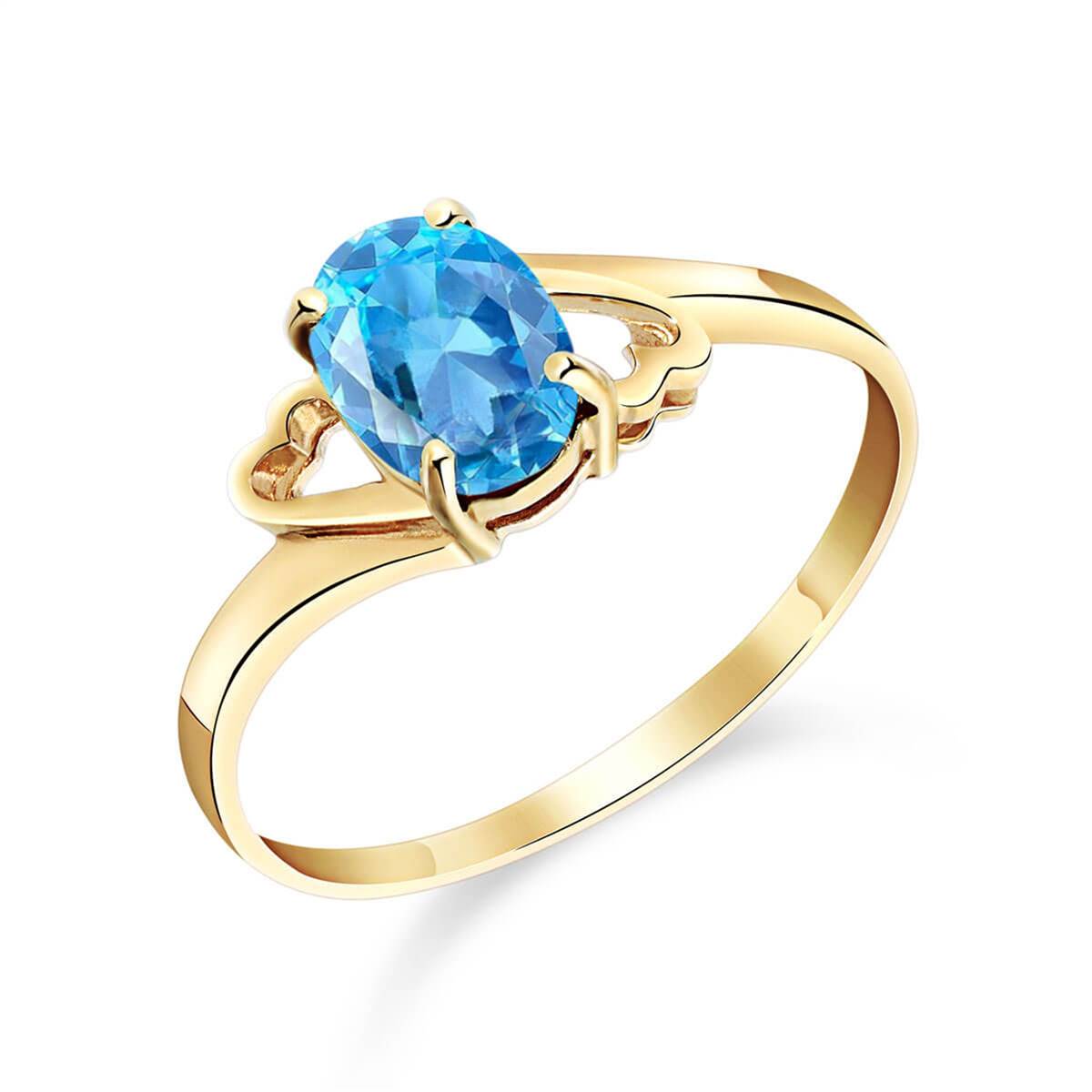 0.95 Carat 14K Solid Yellow Gold Next Level Blue Topaz Ring