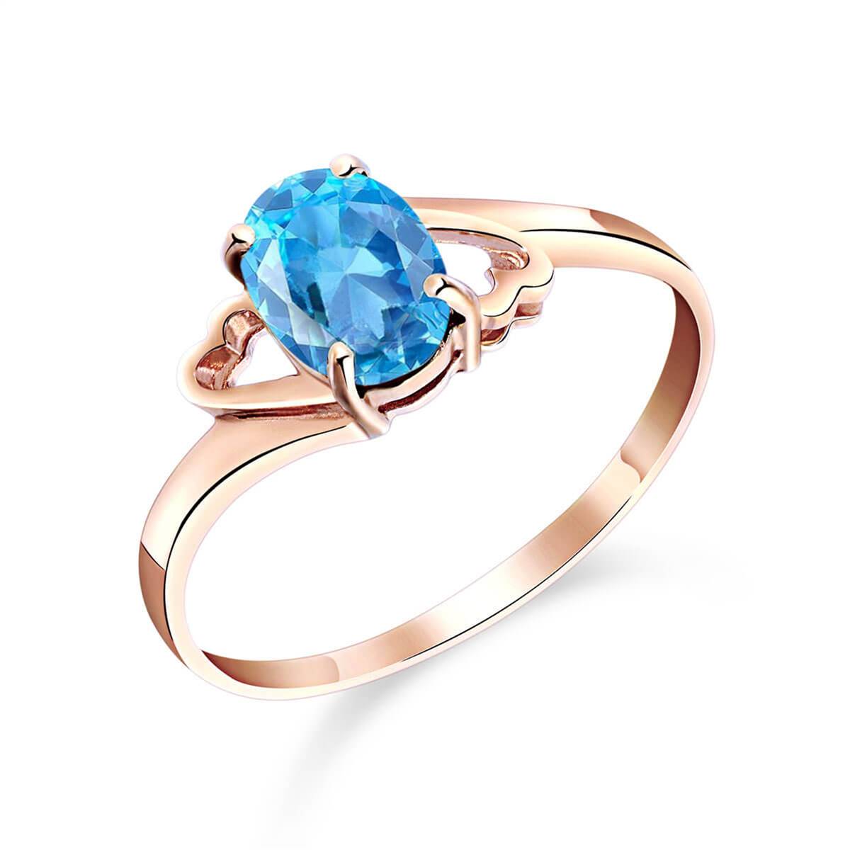 0.95 Carat 14K Solid Rose Gold Gigi Blue Topaz Ring