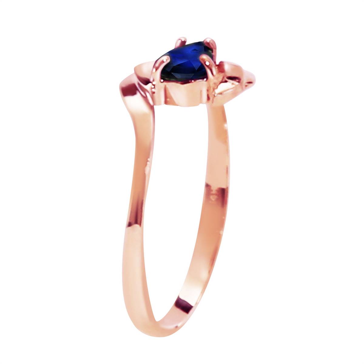 0.51 Carat 14K Solid Rose Gold Waves Sapphire Diamond Ring