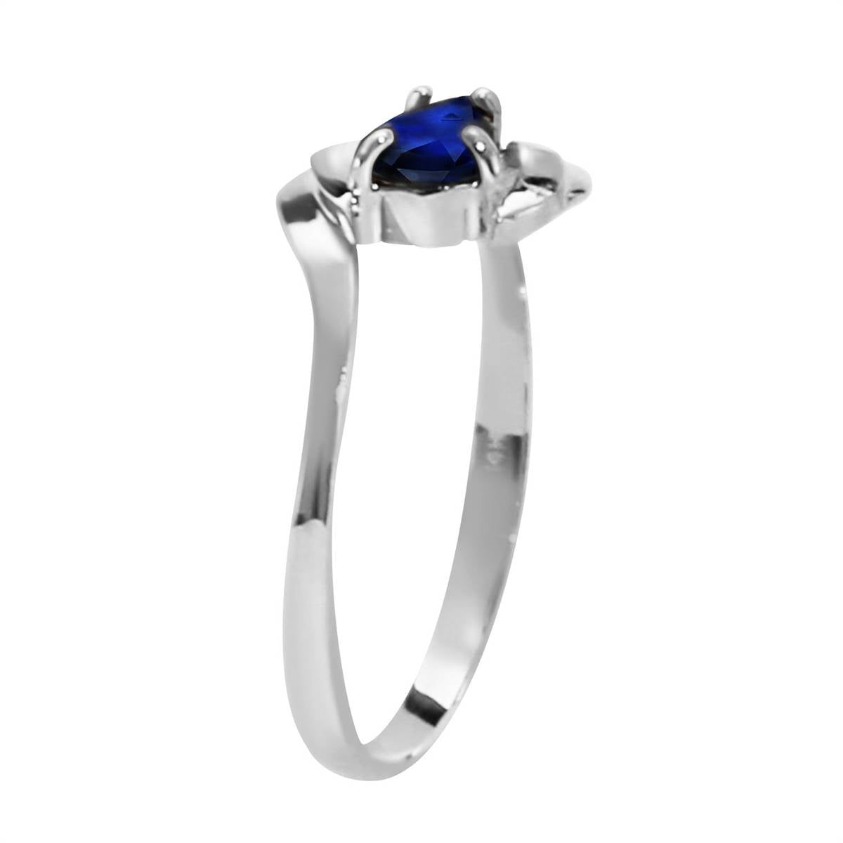0.51 Carat 14K Solid White Gold Shower Music Sapphire Diamond Ring