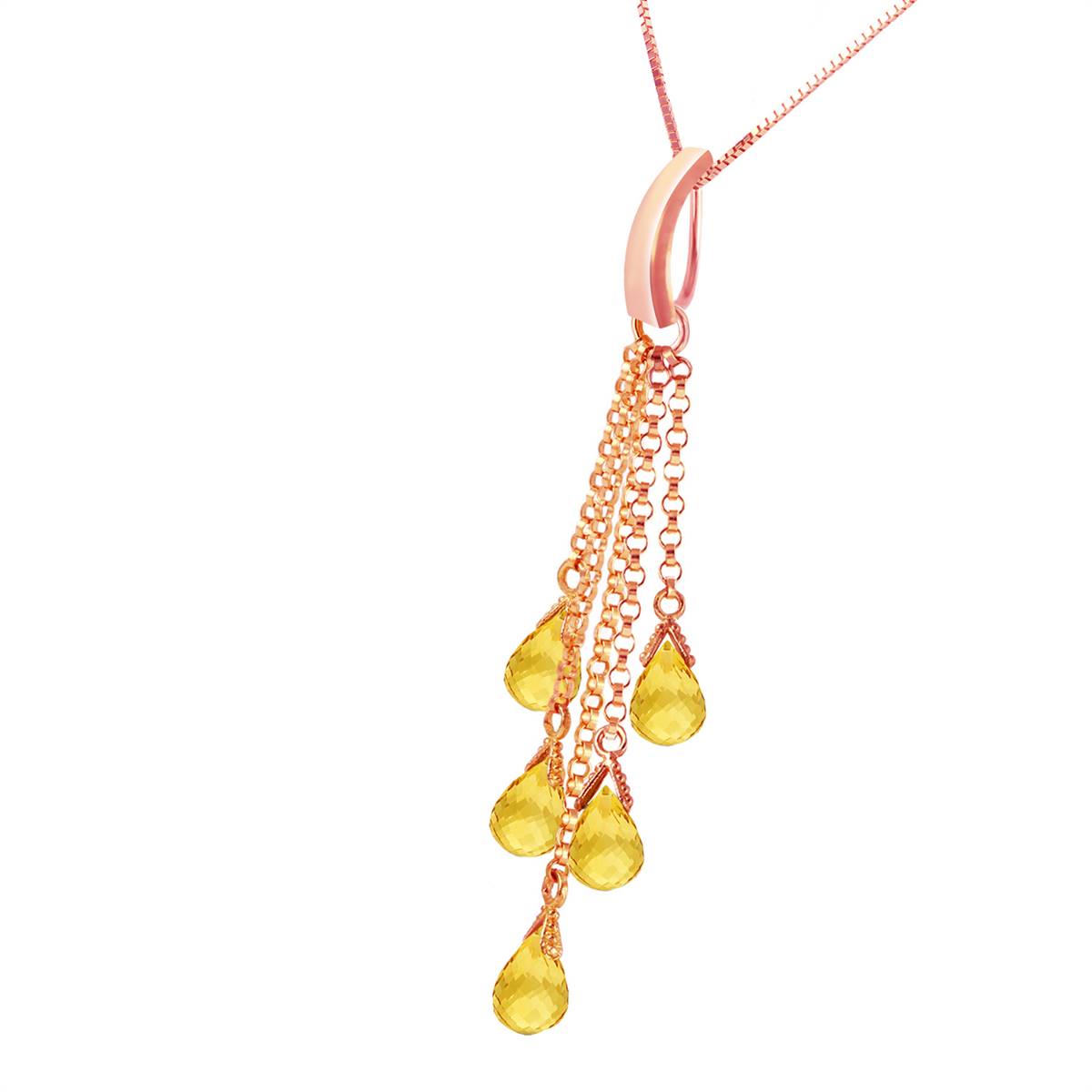 14K Solid Rose Gold Briolette Citrine Necklace Class