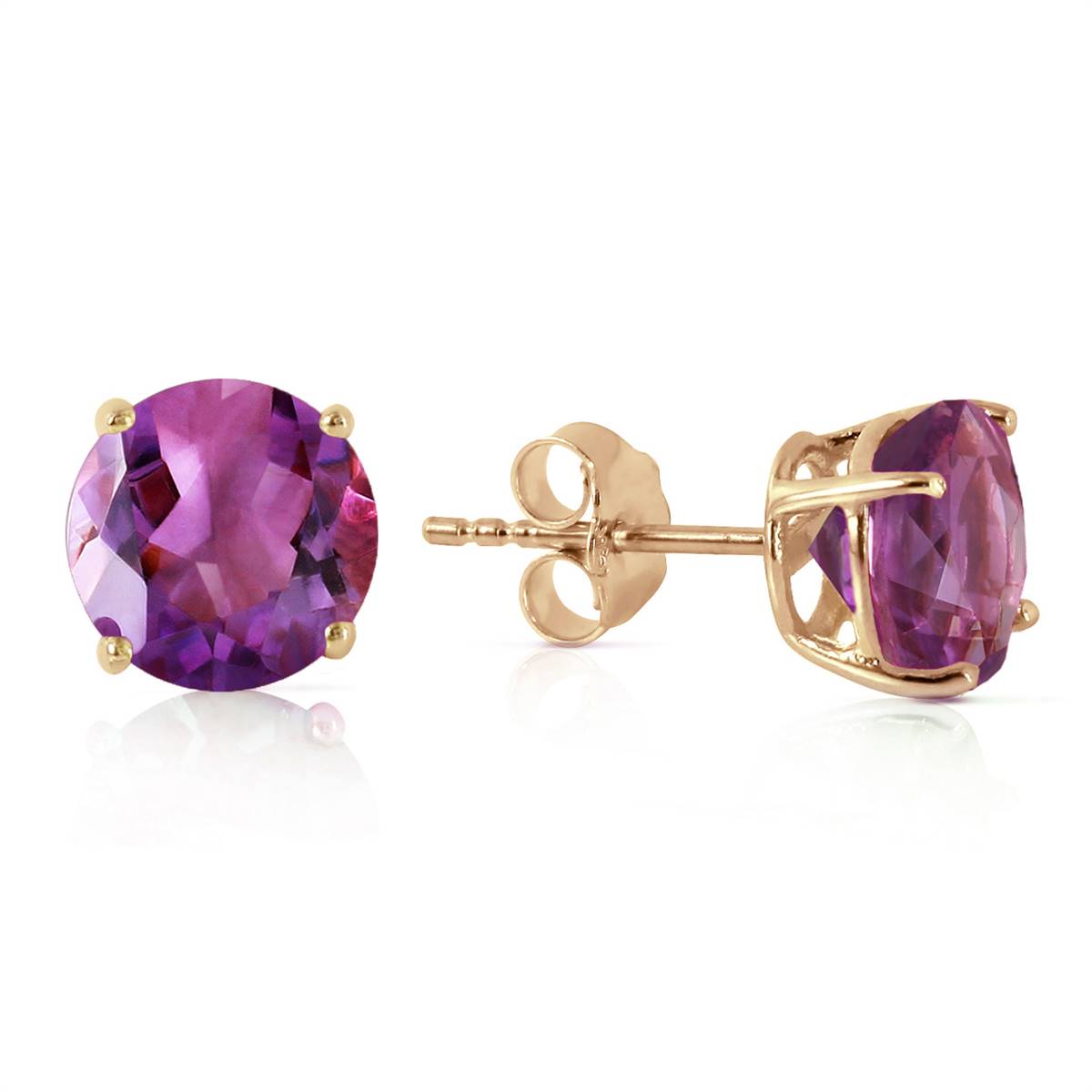 3.1 Carat 14K Solid Yellow Gold No Discord Amethyst Earrings