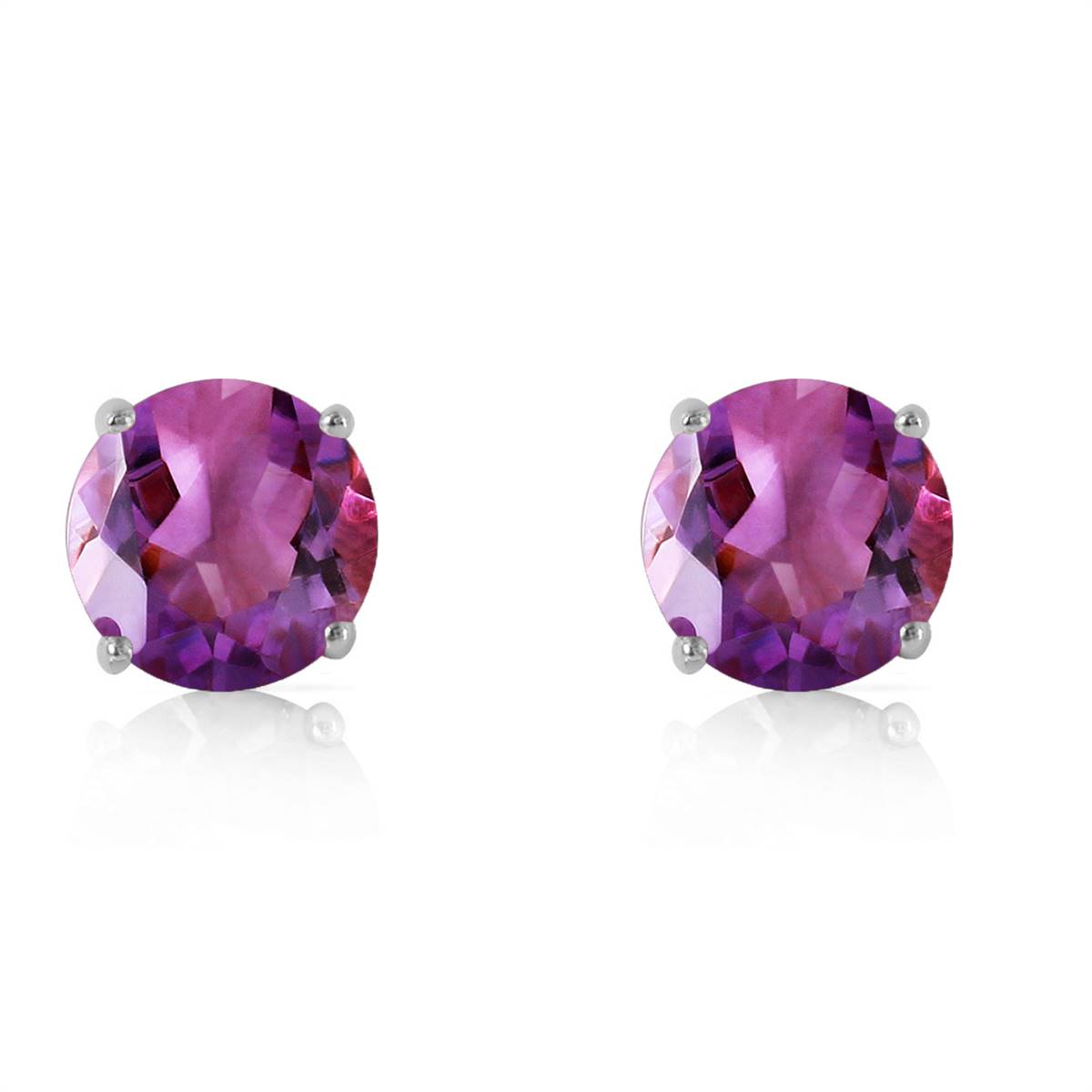 3.1 Carat 14K Solid White Gold Embrace Radiance Amethyst Earrings
