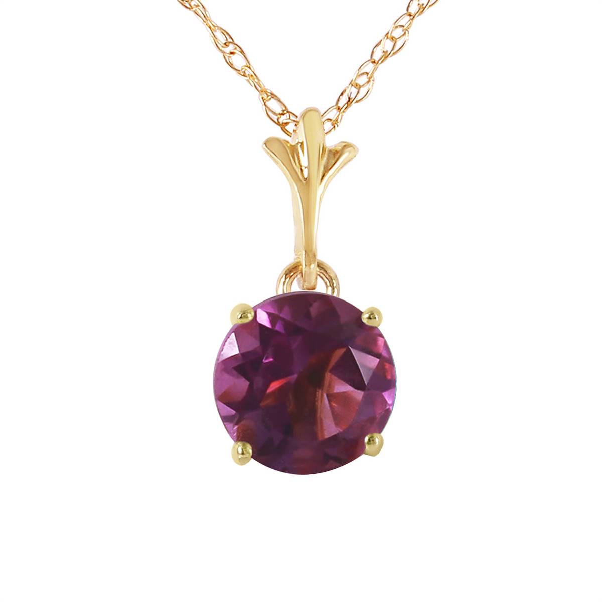 1.15 Carat 14K Solid Yellow Gold Love Your Smile Amethyst Necklace