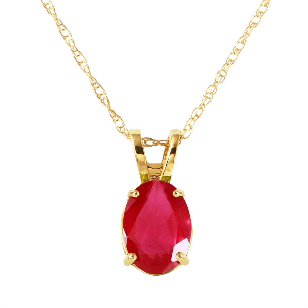 1 Carat 14K Solid Yellow Gold Necklace Natural Ruby