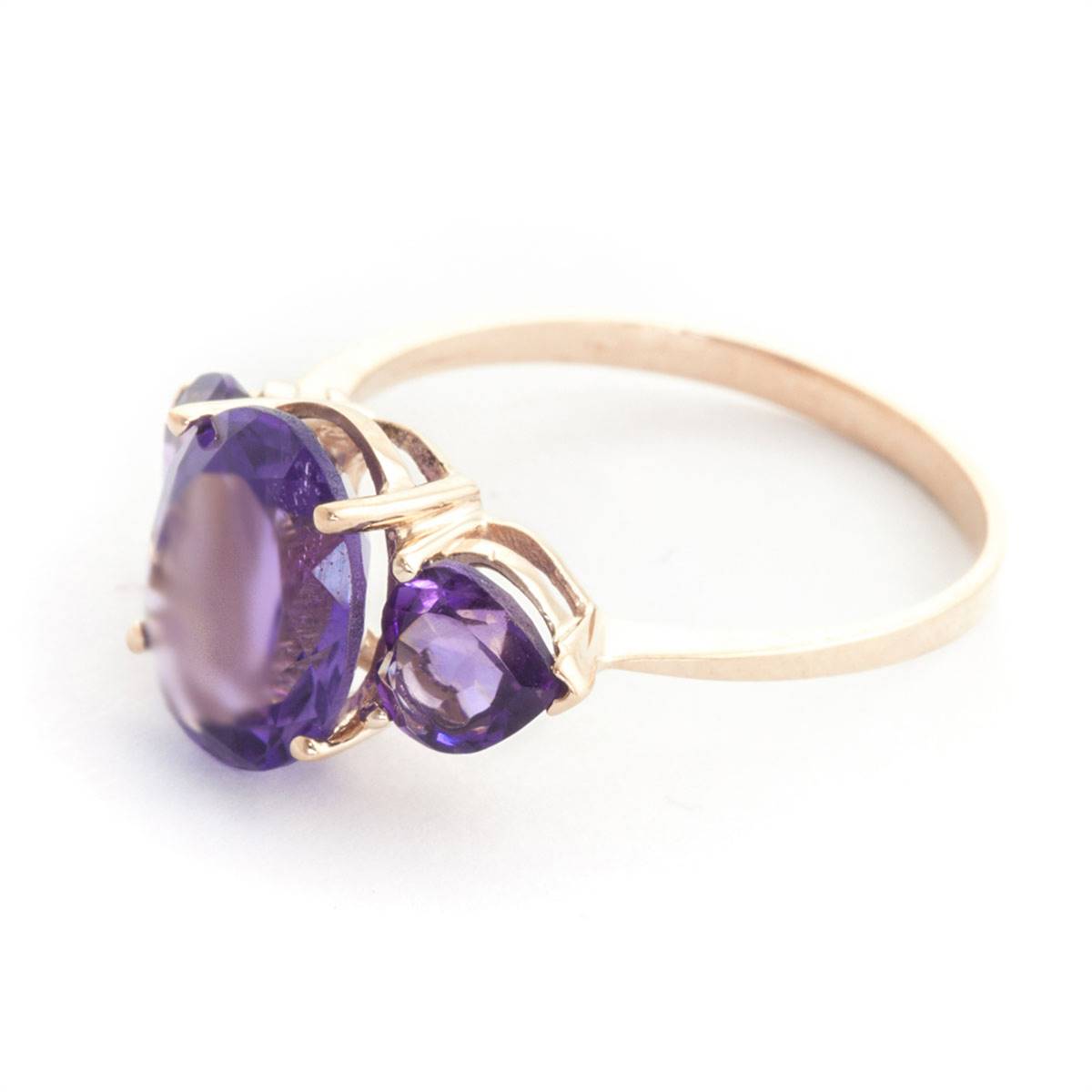 4 Carat 14K Solid Rose Gold Bounty Purple Amethyst Ring