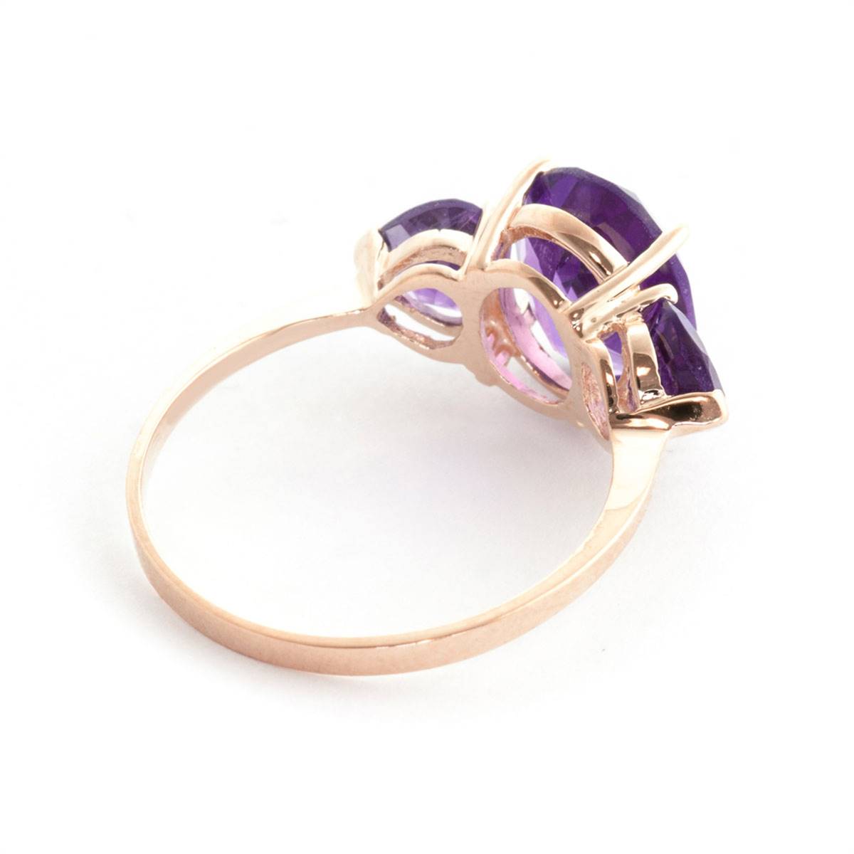 4 Carat 14K Solid Rose Gold Bounty Purple Amethyst Ring