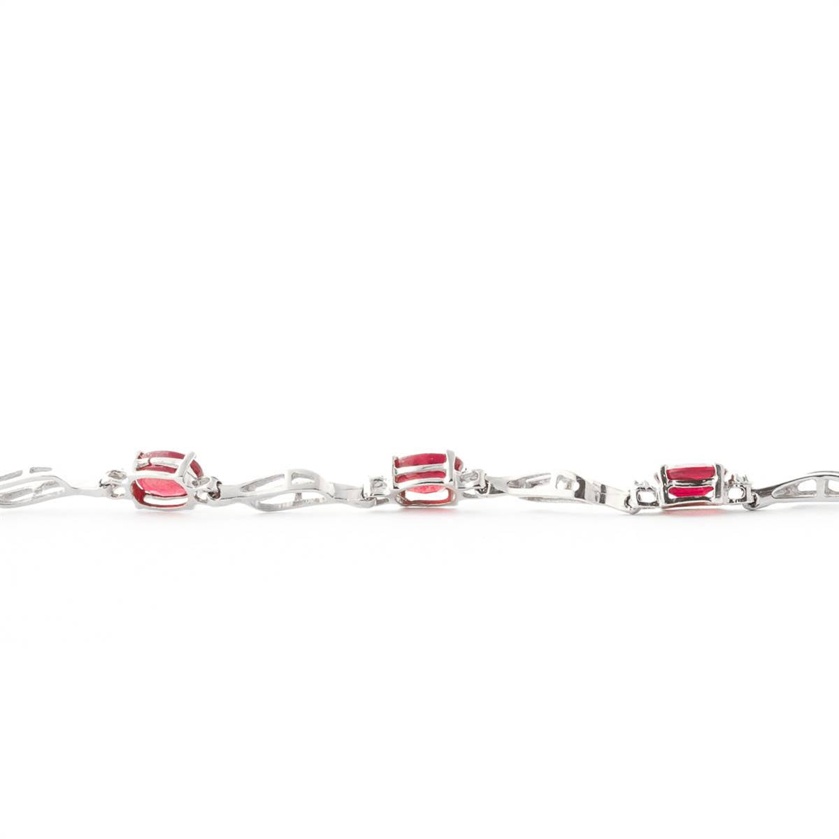 4.21 Carat 14K Solid White Gold Tennis Bracelet Ruby Diamond