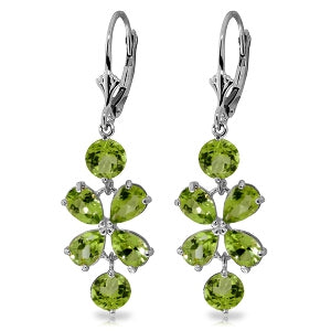 5.32 Carat 14K Solid White Gold Wharton Peridot Earrings