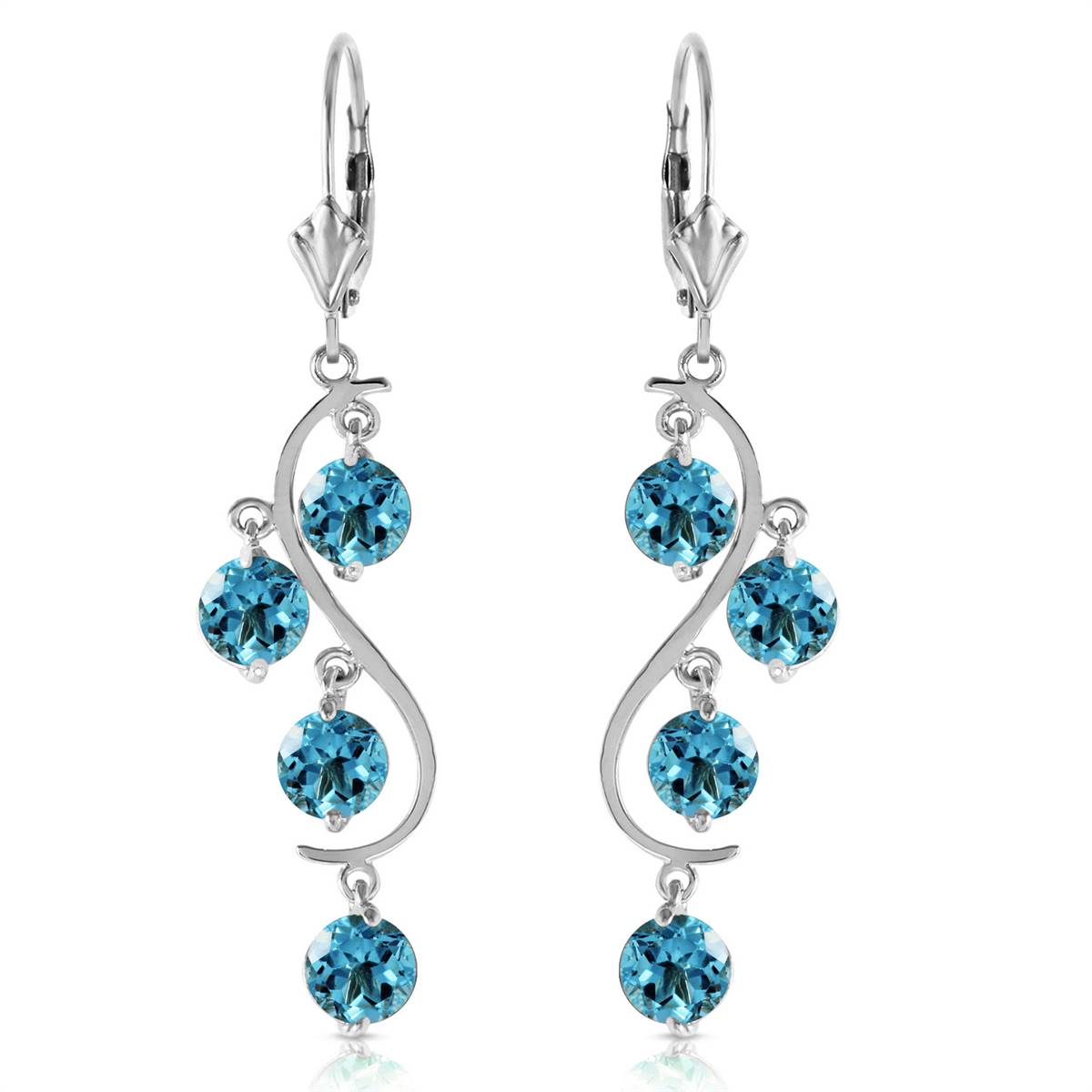 4.95 Carat 14K Solid Yellow Gold Spring Year Round Blue Topaz Earrings