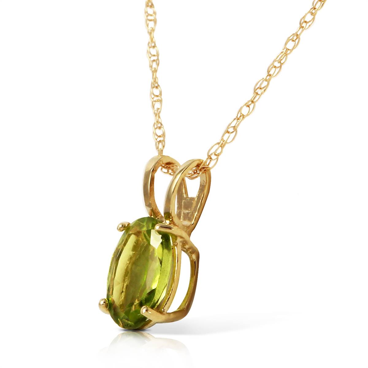 0.85 Carat 14K Solid Yellow Gold Surprised By Joy Peridot Necklace