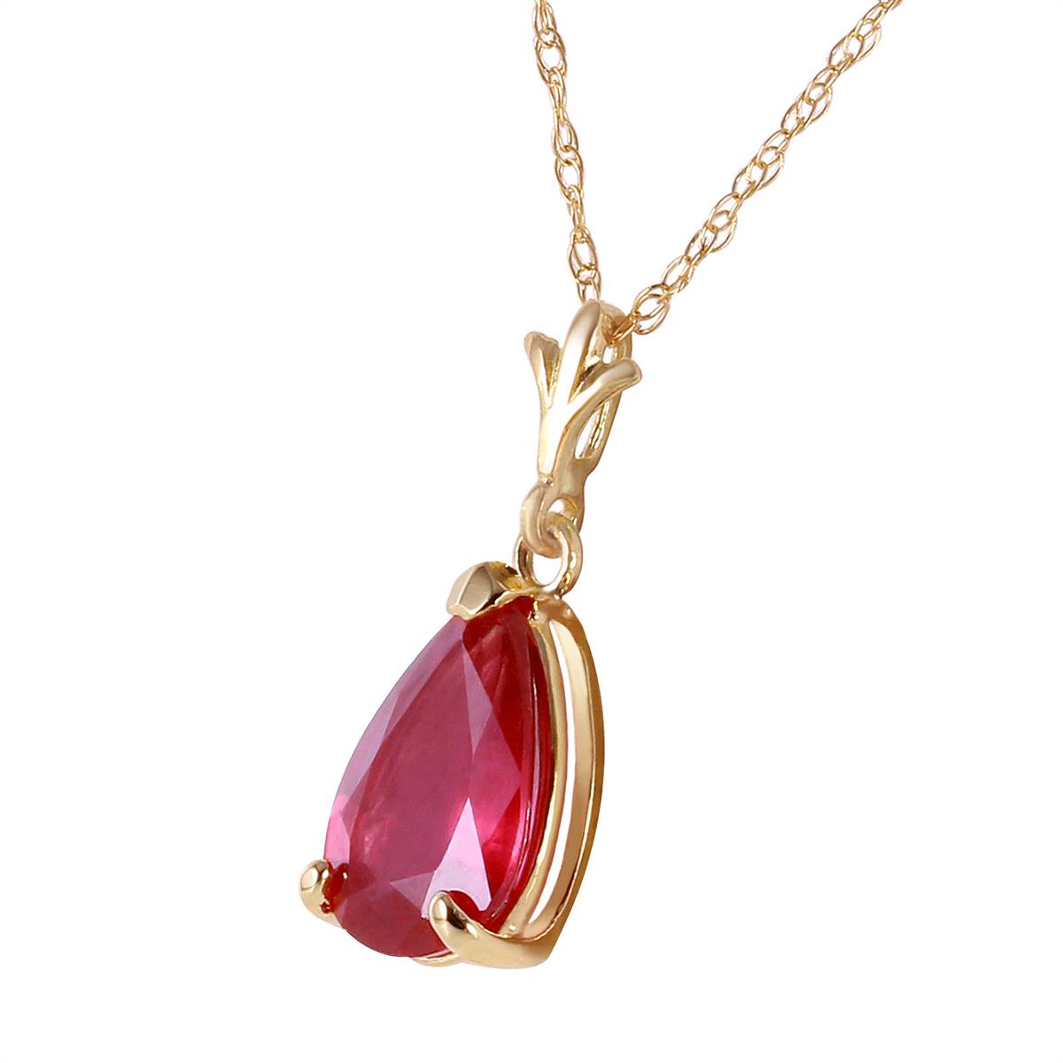 1.75 Carat 14K Solid Yellow Gold House Of Flesh Ruby Necklace