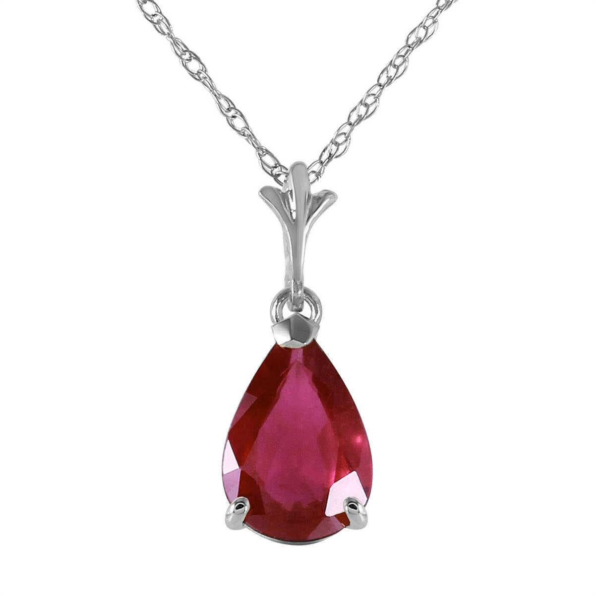 1.75 Carat 14K Solid White Gold Sense Passionately Ruby Necklace